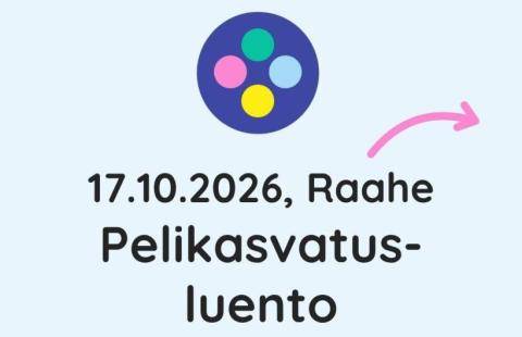 Pelikasvatusluento Raahessa 17.10.2026.